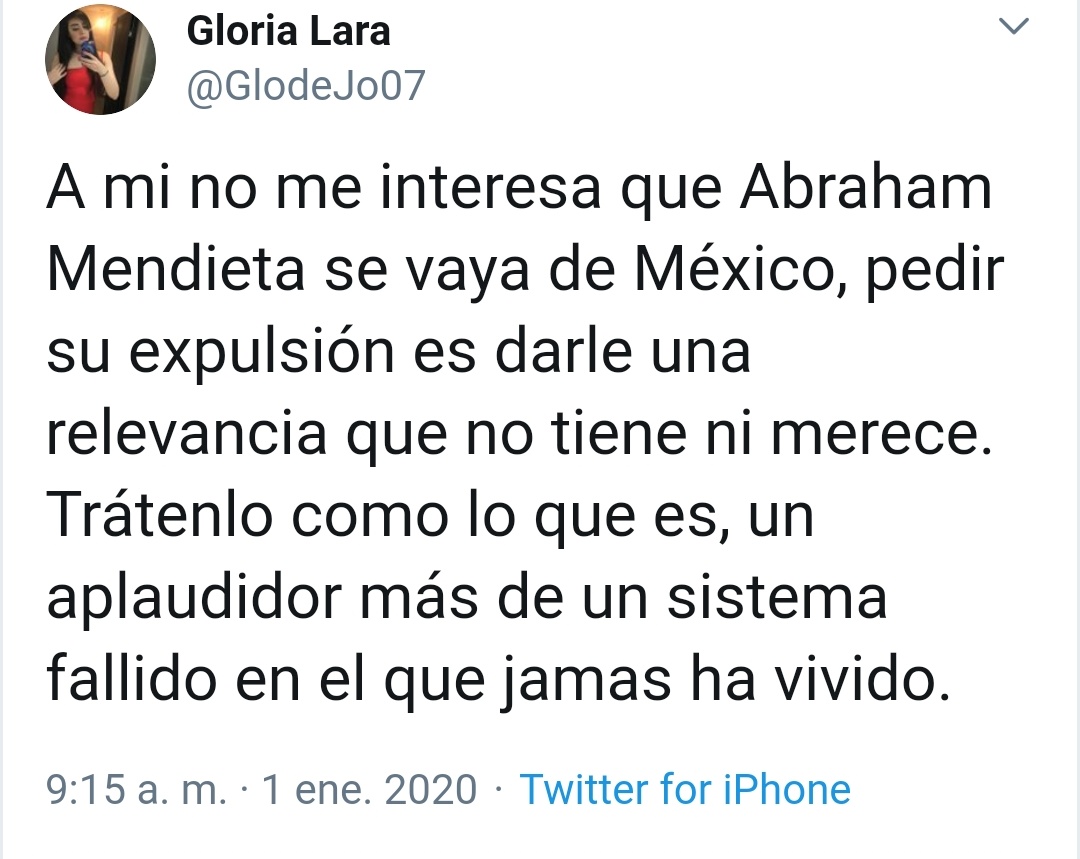 PumaChairo's tweet photo. Si Glodetroll dice que Mendieta jamás ha vivido un sistema fallido entonces está afirmando que el primer año de AMLO no fue fallido porque Mendieta lo ha vivido desde el 1 de diciembre hasta la fecha en México.

Esta chica no es muy lista. https://t.co/fmbL5l4n0Y