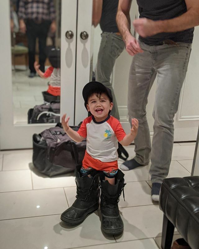 ZigMisiak's tweet photo. My grandson trying to fill his daddy’s shoes already #grandsons #canadiangrandparents https://t.co/ojqrn8lQWh https://t.co/OkdLJ9CEFp