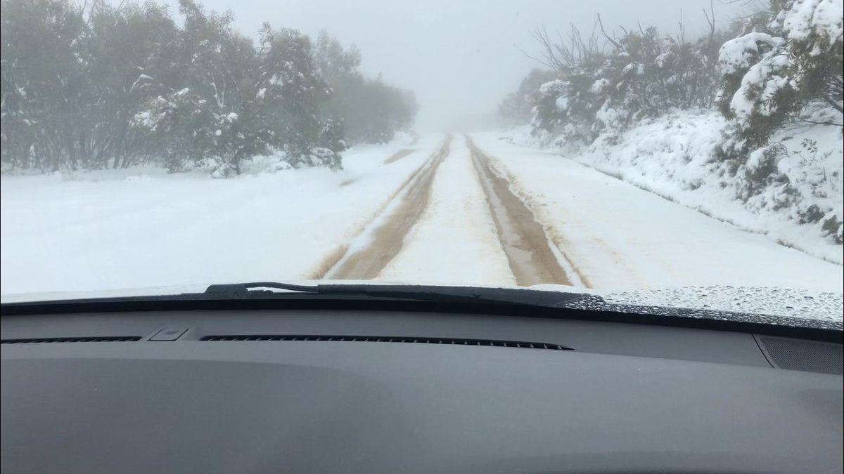 The weather can and does do whatever it likes anywhere along the  #AAWT in any season. The guy in the ski shop in Cooma, NSW, laughed when we hired snow chains on Dec 1. Here I was on Dec 3 nearing a food drop site in my dad’s car. Who’s laughing now?