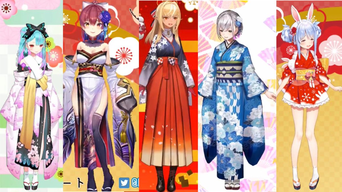 Sussrosahexe Twitter પર 3期生雑並べ 皆とても綺麗で可愛いね ホロライブ正月衣装