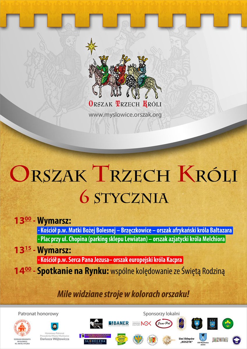 Orszak Trzech Króli przejdzie ulicami Mysłowic.
bit.ly/2QBZkBj