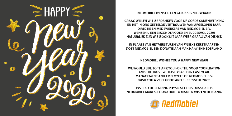 NedMobiel's tweet photo. NedMobiel wenst iedereen een gelukkig en succesvol 2020! https://t.co/nFPUogmI4k