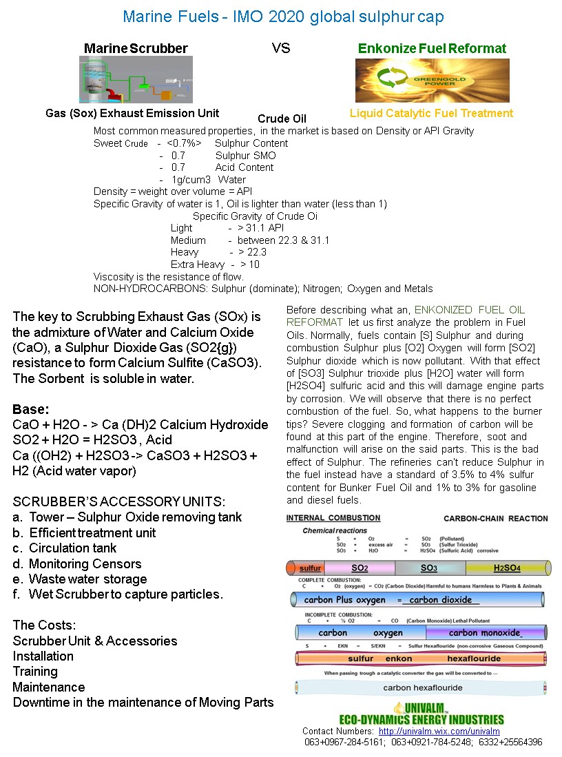 SOx Cap Scrubber vs Enkonize Fuel Reformatting