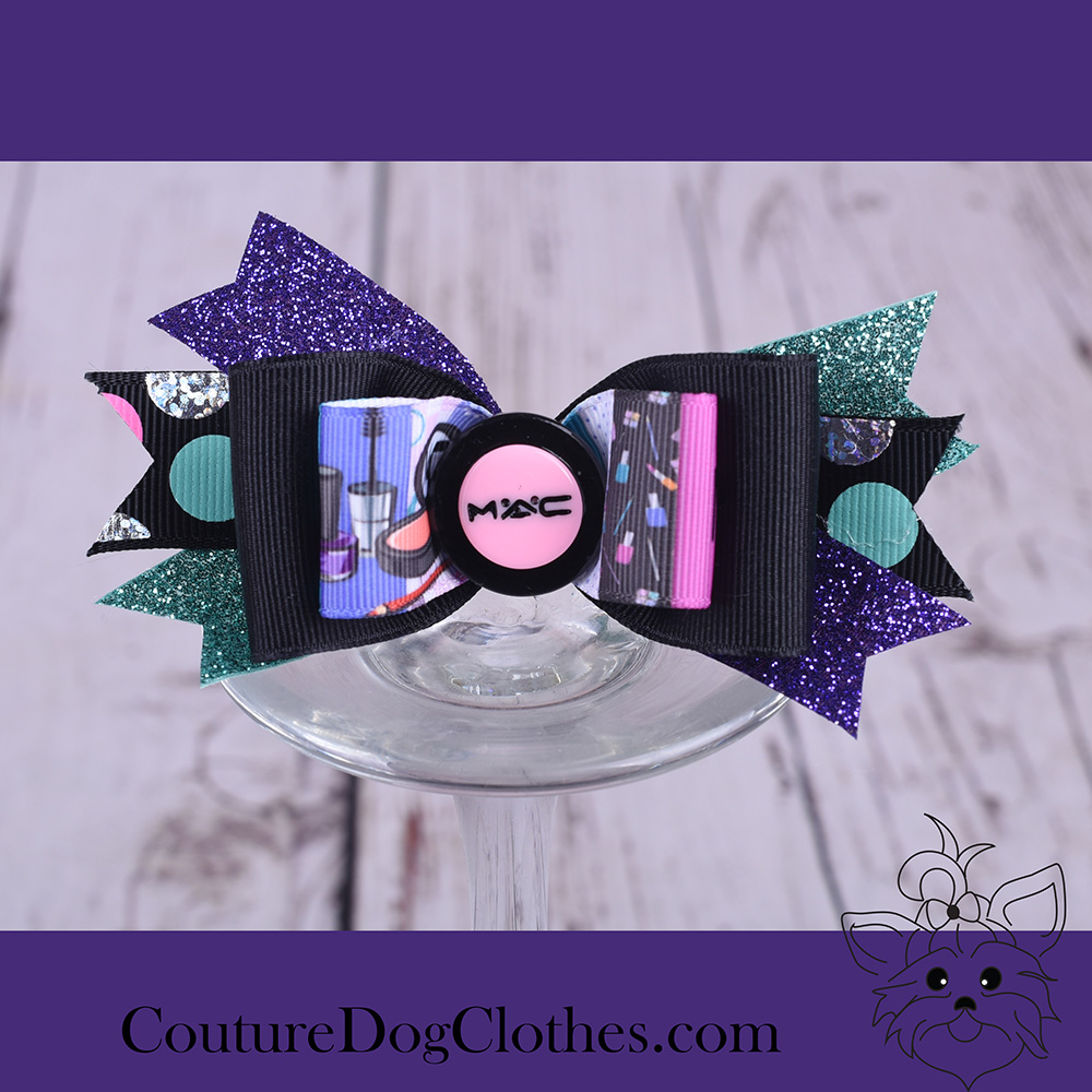 Little Miss Makeup Med Size Dog Hair Bow available for purchase on the website. Free Shipping on US orders over $35.
CoutureDogClothes.com #handmade #couture #dog #spoiled #dogmom #dogdad #doglover #yorkie #maltese #shitzshu #designerdogs #elitedogs #couturedogclothes #dogbow