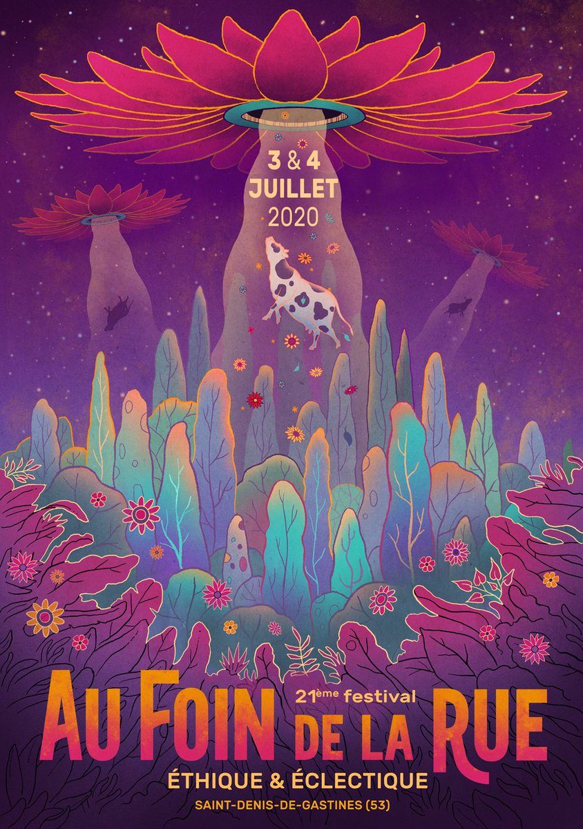 AuFoinDeLaRue's tweet photo. #TADAAAAAA
Le #FlowerPower envahit le festival en 2020 ! 🌸
Pour illustrer cette belle édition à venir, nous vous dévoilons l'affiche psychédélique et décalée dessinée par Antoine Doré Illustration ✌
Très belle année 2020 à toutes et tous, rendez-vous les 3 & 4 juillet !
#AFDLR https://t.co/lg0rGuKhgg