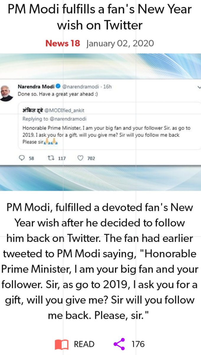 nrajabpcl's tweet photo. @UjjwalaDesai @KSMANN @Satishrathod100 @sachinparadkar @Dr_MR_Satapathy @ArunDeshpande20 @NaniBellary @GauravModified @rajagopalan8 @desertfox61I @anandpdwivedi @nsitharaman @mygovindia @PMOIndia @narendramodi @nstomar @MoRD_GOI @nsitharamanoffc @ianuragthakur @sukanyaiyer2 @SoniaGurnani19 @chitranayal09 @NPIswaran @ModiBrigade_Ind @Hamara_Desh @DrAVSriv @savitha_rao @VinodKeshava @CantstopulovinM @mahendra3 @shitul905 @lakshmianand96 @LAKSHMISREEKUM3 @chittukuruvi4 @Swamy39 @APanagariya @NITIAayog @OnlineRajan__ @utsavpansari @imprernakumari @GSukhpreet @startupindia @sequoia @Accel @BlumeVentures @ChirataeVC @jairbolsonaro @MEAIndia PM Modi Ji fulfills a fan's New Year wish on Twitter
https://t.co/ZfOBHK8UvW
#MyPMMyPride
#BharatLovesModi Ji &amp; he obliges his fans with the finest of gifts sending letters, @SadhguruJV Jis peacock stole &amp; follow back
Auctions his gifts for @cleanganganmcg
🇮🇳♥️#PradhanSevak https://t.co/rakrQuzxPm