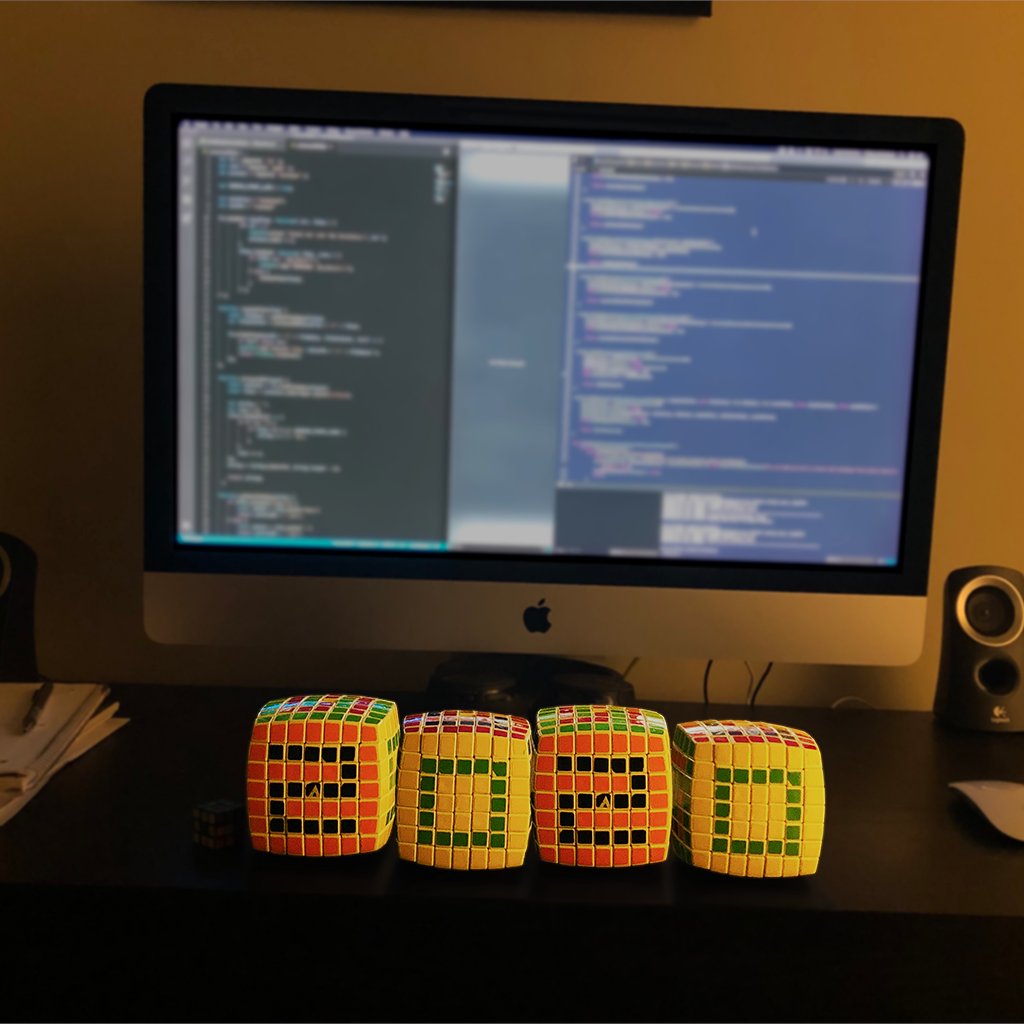 InnerHeroLLC's tweet photo. Happy 2020 from Inner Hero. #2020 #newyear #rubikscube #photoshop #coder #gamedev #nerdlife https://t.co/l6K74yGbLk