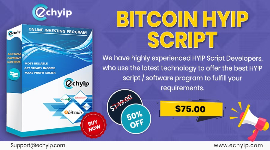 ec_hyip's tweet photo. Now, you can start your #HYIP investment #website by purchasing the #best, #secure, bug-free, and #responsive #Bitcoin_HYIP_Script from @ec_hyip at a 50% discount!!
Hurry Up!! Buy Now!! ππ https://t.co/4SZaHMmrzl
#Best_HYIP_Script #HYIP_Manager_Script #HYIP_Combo_Packages https://t.co/3ytPD2QhpA