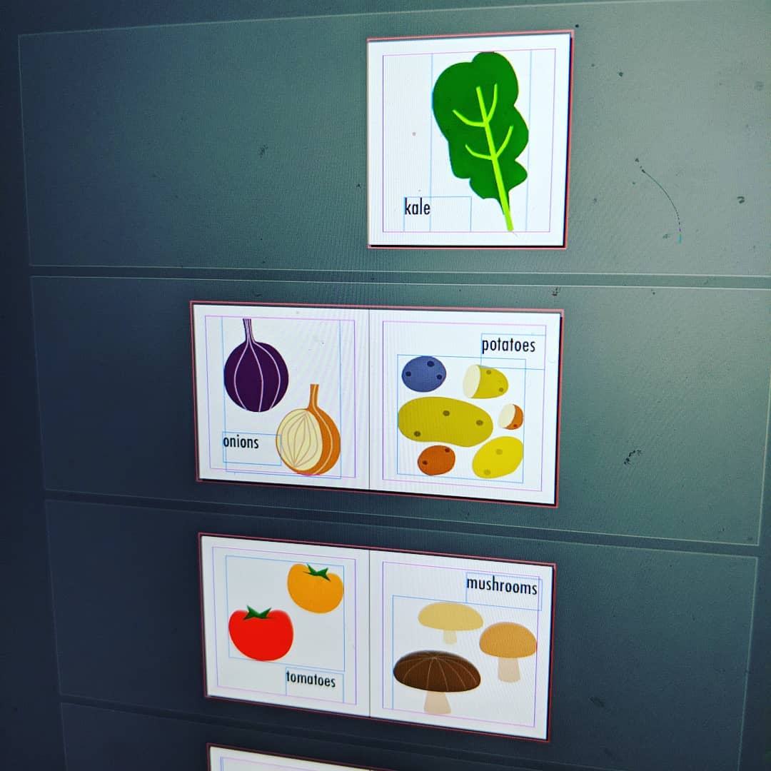 audreyfeldroy's tweet image. I'm doing the #funaday challenge with a local group, where we commit to doing something fun and creative for each day in January.

Today I designed several pages of a book that will be called Veggies for the Modern Baby.