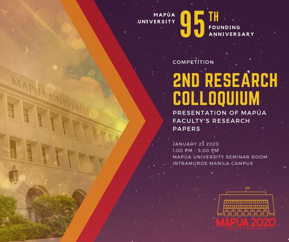mapuaunivsms's tweet photo. Schedule of Events
Mapúa University’s 95th Founding Anniversary
"Perfect Vision @ 95"
January 20-25, 2020

Join us in the celebration of Mapúa’s education for the global and digital age. https://t.co/bCKbHcw5YM