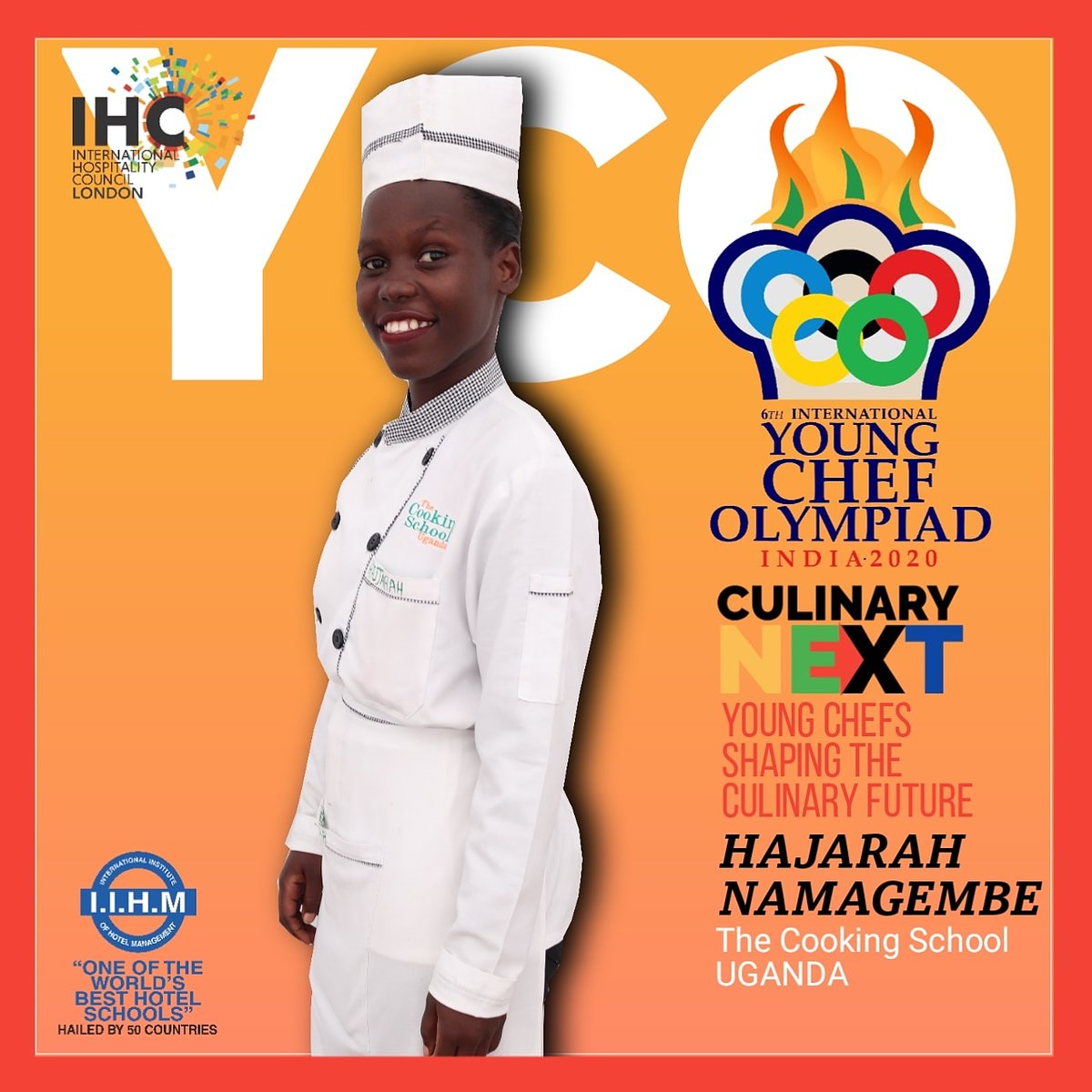 subornobose's tweet photo. Cheftestant Hajarah Namagambe of The Cooking School Uganda will represent #Uganda 🇺🇬 at the 6th International #YoungChefOlympiad 2020.

#YCO2020 #Sustainability 
@IIHMHOTELSCHOOL
@DirectorIIHM @SanjeevKapoor @ycolympiad @d_foskett https://t.co/wXhIaoU5Zw