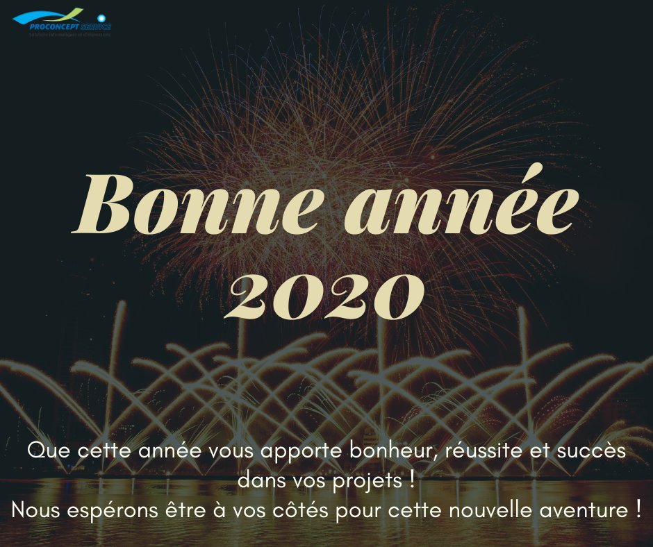 ProConceptServ1's tweet image. Toute l&apos;équipe Proconcept vous souhaite une bonne année 2020 !
Que cette année vous apporte bonheur, réussite et succès dans vos projets !
Nous espérons être à vos côtés pour cette nouvelle aventure !  ✨