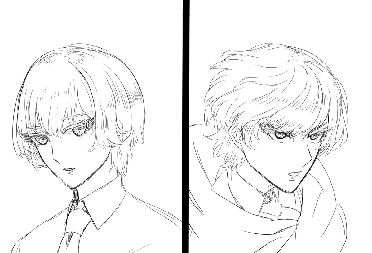 女性っぽく描くか男性っぽく描くかで画風がちょっと変わってくる系うちの子 