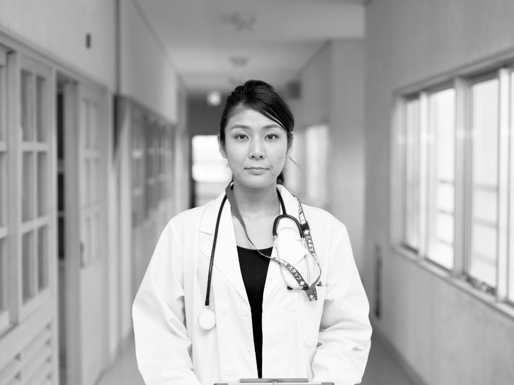 female physician in hallway