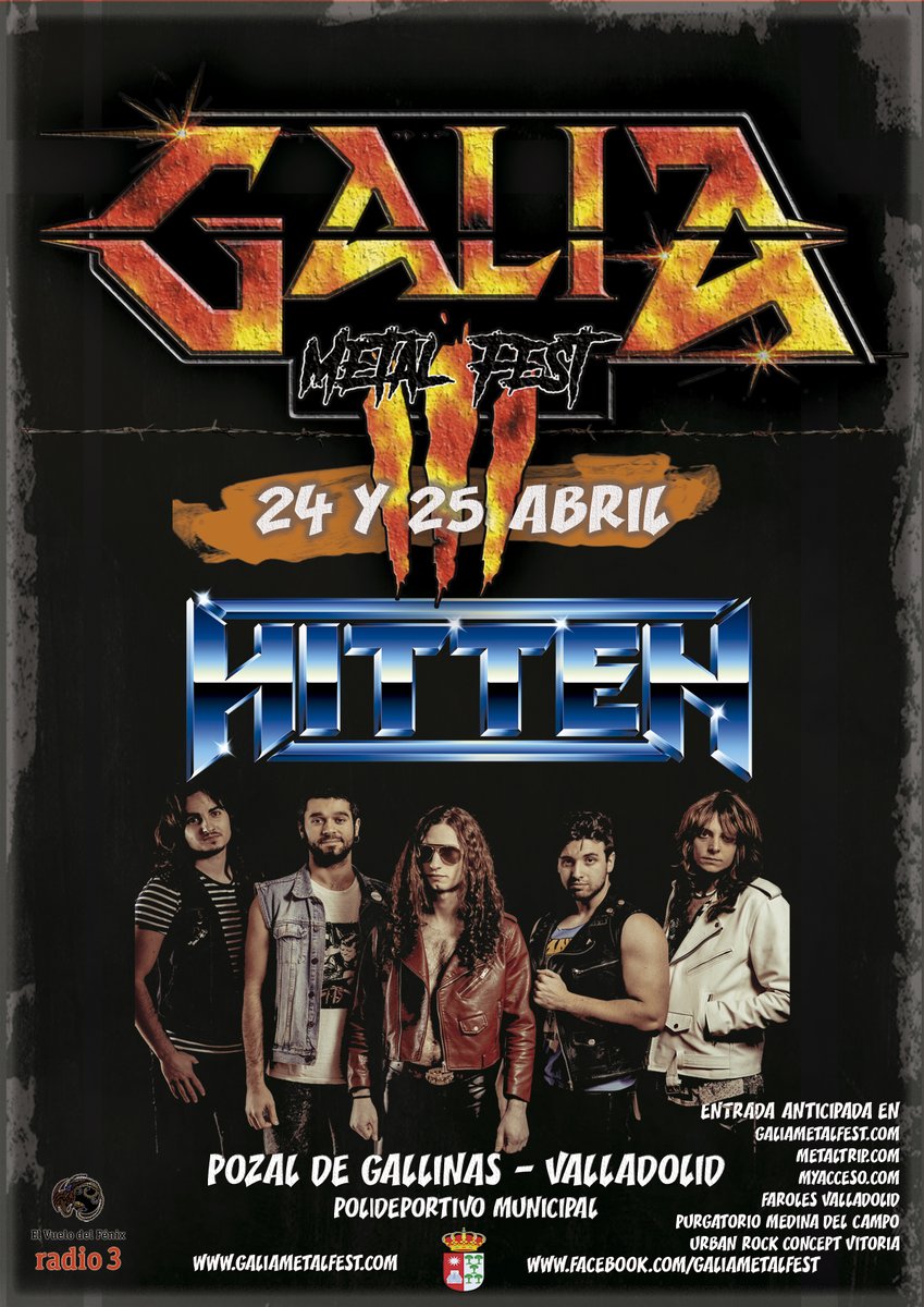 El público nos pedía más #heavymetal para el #GaliaMetalFest y aqui tenemos la nueva confirmación, los <a href="/Hitten2/">Hitten</a> estarán en el festival el sábado 25 de abril. #gmf20 #pozaldegallinas
