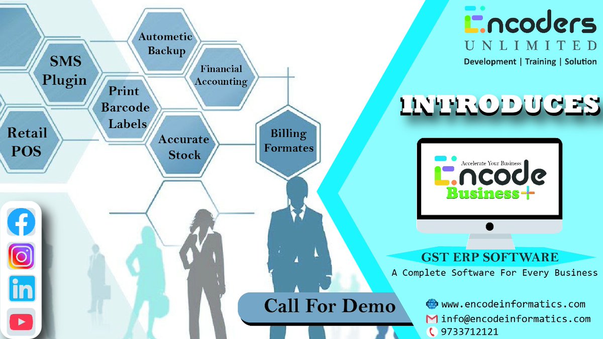 EncodersU's tweet image. || Announcement ||
It begins with the launch of a new product "Encode Business Plus", which is a complete solution to GST & ERP Software, A Complete Software for Every Business.