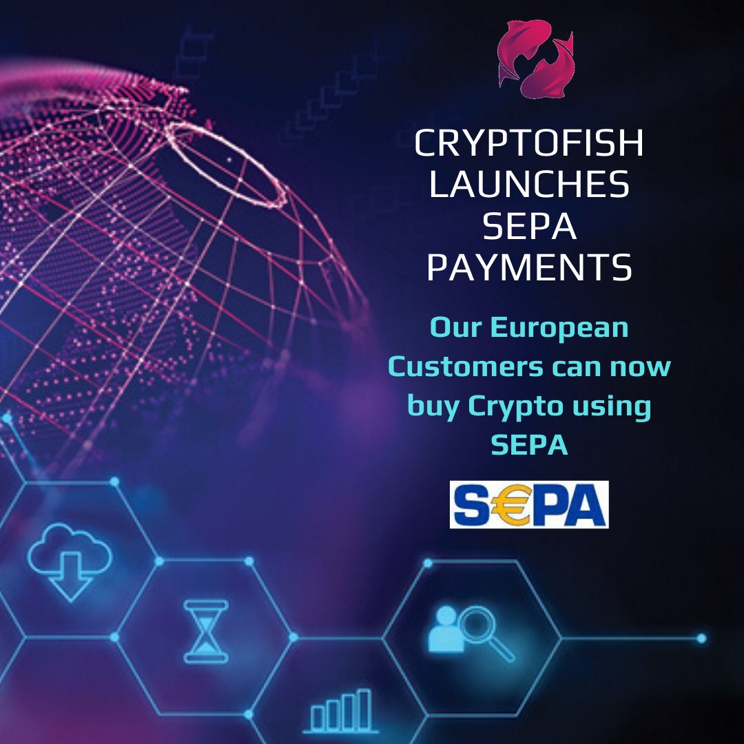 cryptofish_com's tweet image. @cryptofish_com is excited to announce that all of our #European customers can now purchase #cryptocurrency using #SEPA 

Start your #newyear in the right way &amp;amp; invest in your future. 

#buybitcoin #ripple #litecoin #ethereum #online #secure #virtualcurrency #digitalasset #2020