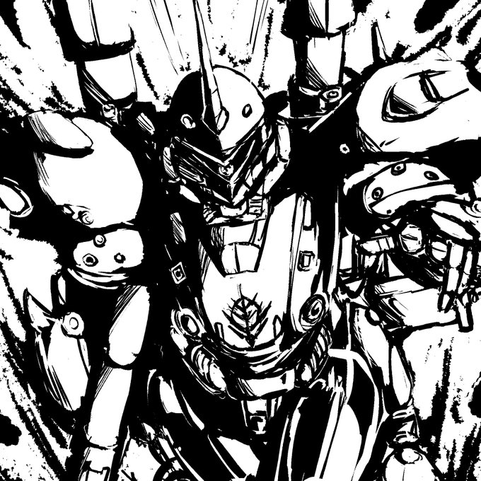 #描き初め2020 
久しぶりに墨絵風
やっぱりケンプファーはカッコいいMSの一機 