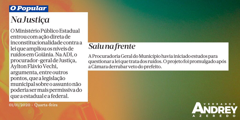 Votei pela manutenção do veto (o único, diga-se de passagem) em respeito à tranquilidade, à saúde e ao direito ao sossego que todos os moradores de Goiânia têm. Nossa cidade não precisa de mais barulho. Espero que o bom senso prevaleça. #RespeitoSim #BarulhoNão