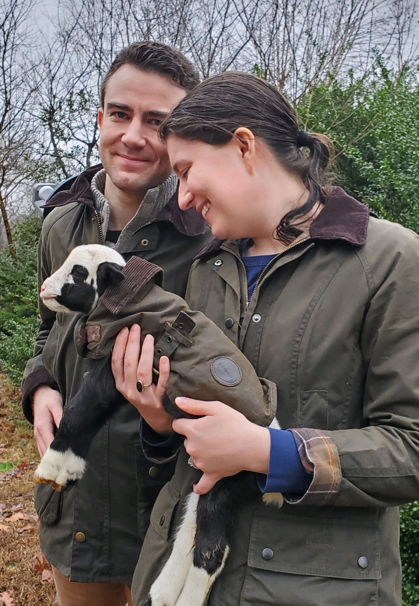 the_emj's tweet photo. Tfw you, your husband, and a baby lamb all match #barbourwayoflife photo credit: Barbara Siegel https://t.co/kUSWtWDdA7