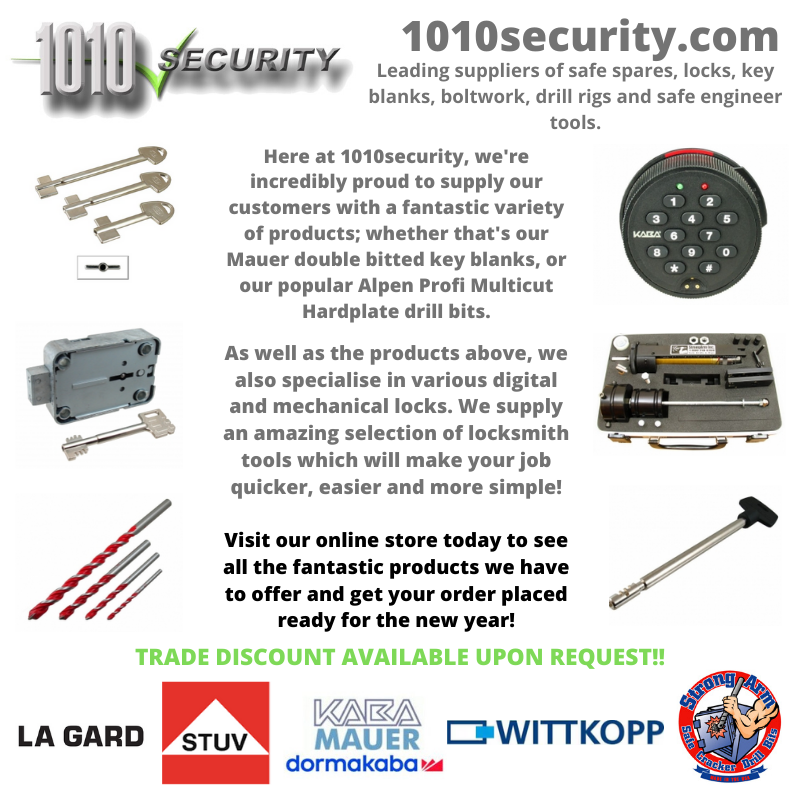 1010security's tweet photo. #tradediscount #safelocks #safes #locks #keys #blanks #lagard #mauer #stuv #cawi #strongarm #gjlocks #picks #tools #chubb #aga https://t.co/lycBtYXzwK