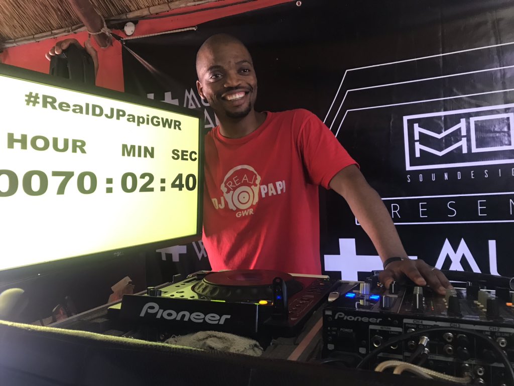 DJSmashP's tweet photo. Reached the 70hour mark. And still standing strong πͺπ½ πΏπ¦. 120 hours remaining. Letβs go South Africa.
#GuinnessWorldRecord
#RealDJPapiGWR
#GuinnessWorldRecord
#LapengLifestyleandGrill
#Tomorrowland
#MusicVault
#Musicisking
#UltraMusicSA https://t.co/LzvmMSpKCs
