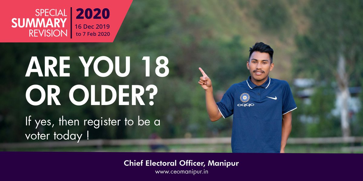 CeoManipur's tweet photo. #SSR #SSR2020 #ECI #GoRegister #GoEnrol #ELC #ElectionCommissionOfIndia #SpecialSummaryRevision2020 https://t.co/Gdfh4aU1wI