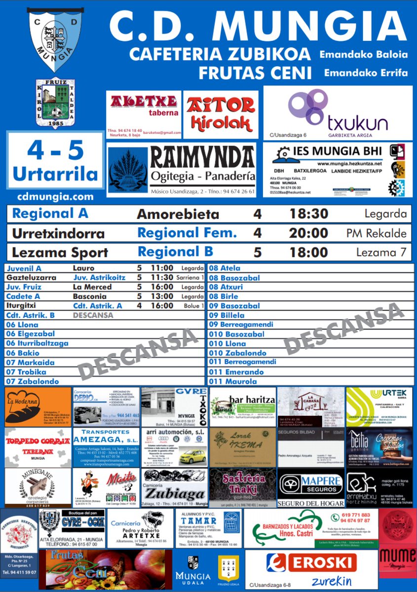 2020ko lehenengo partiduak!!

2️⃣0️⃣2️⃣0️⃣⚽✌️💪

<a href="/SDAmorebieta/">SD Amorebieta</a> <a href="/urretxindorrake/">Urretxindorra K.E.</a>
<a href="/lezamasport/">Lezama Sport</a> <a href="/gazteluzarra/">CD GAZTELUZARRA</a> <a href="/BaskoniaFeskola/">Baskonia F.E</a> <a href="/iturgitxi1/">iturgitxi F.C. Oficial</a>