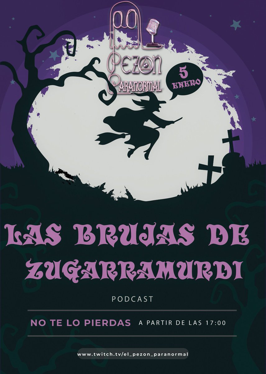 Pezonparanormal's tweet photo. ¡Primer directo del año! Las brujas de Zugarramundi, domingo 5 de enero a las 17:00 en Twitch! #podcastespañol #paranormal #brujas #zugarramundi #magia #esoterico #caceriadebrujas https://t.co/T8zTuFxbEN