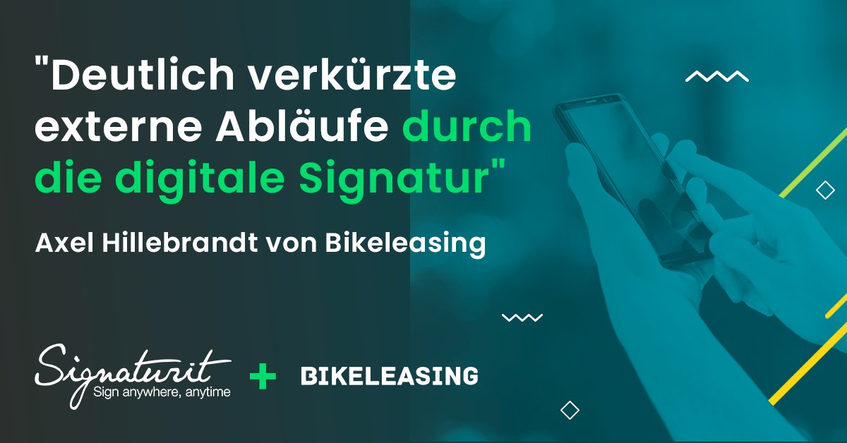 Signaturit_de's tweet photo. Die Einführung der #elektronischenSignatur bei #Bikeleasing - @AxelHillebrandt hat uns erzählt wie es abgelaufen ist und was sich verändert hat. Danke für das Interview! 😊  👇
https://t.co/pP02apTFD5

#Digitalisierung #Innovation #digitalerWandel https://t.co/bFbEle3jXz