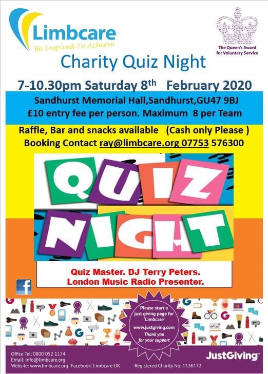 raylimbcare's tweet photo. QUIZ NIGHT 
Please book your team for our charity quiz night on Saturday 8th February 2020
Get in early to avoid disappointment.
Please see poster for details 
Thank you https://t.co/9jRqrMSMKR