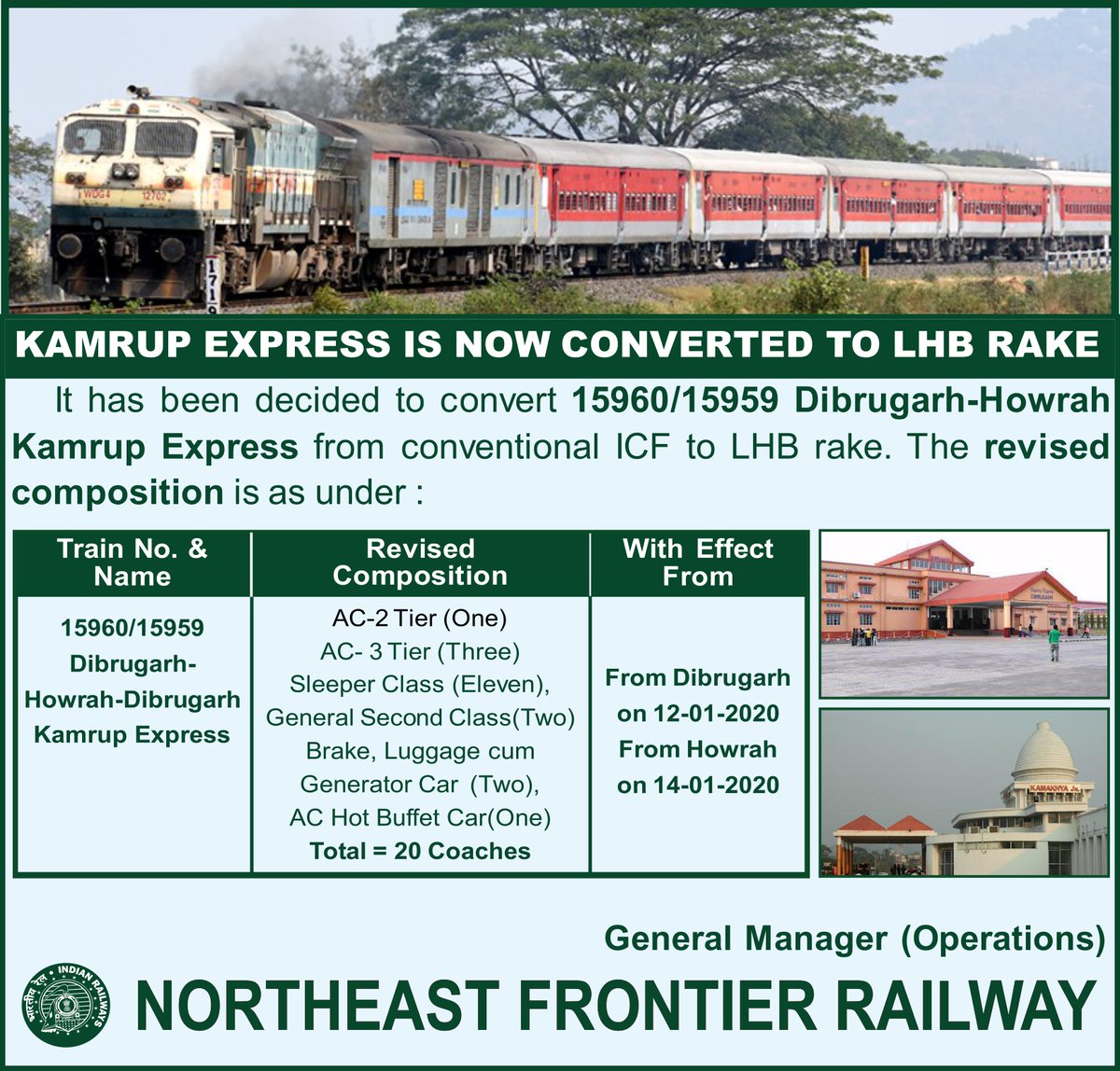 RailNf's tweet photo. Another train converted to LHB for more comfortable journey with better amenities. https://t.co/YIeArm49pB