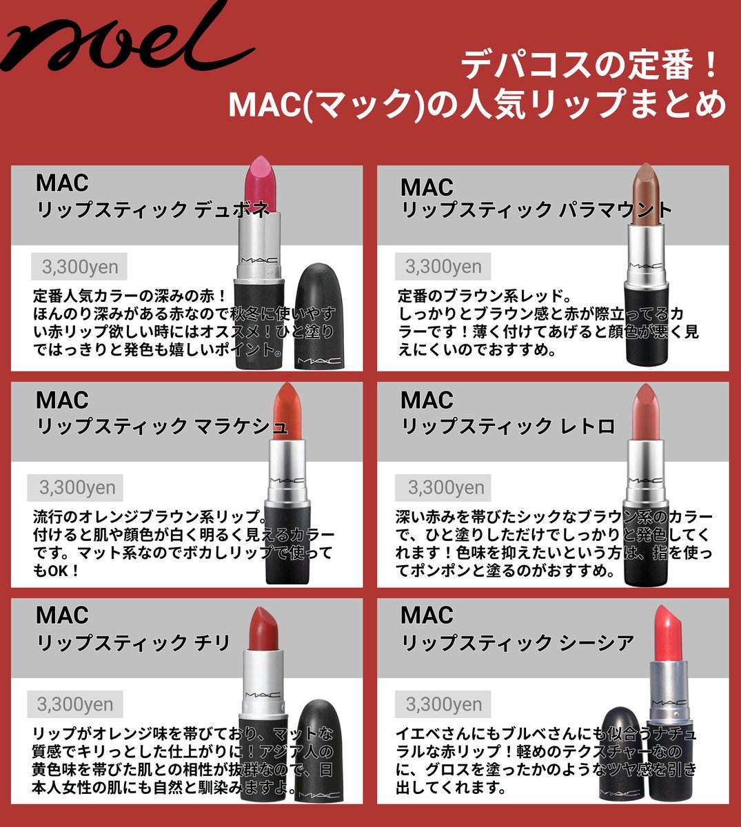 永遠の定番モデル M A C リップスティック デュボネ