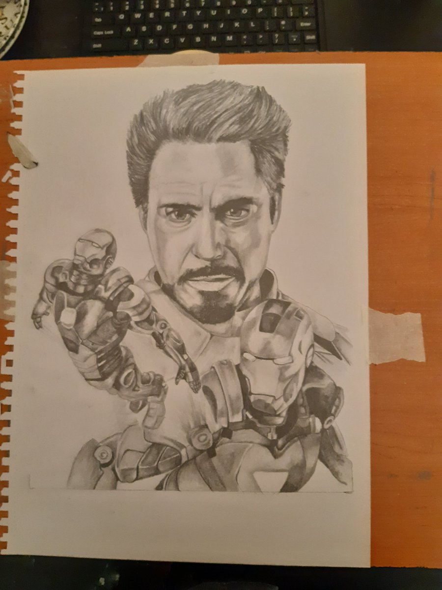 WithHarris's tweet image. Iron man drawing I've done