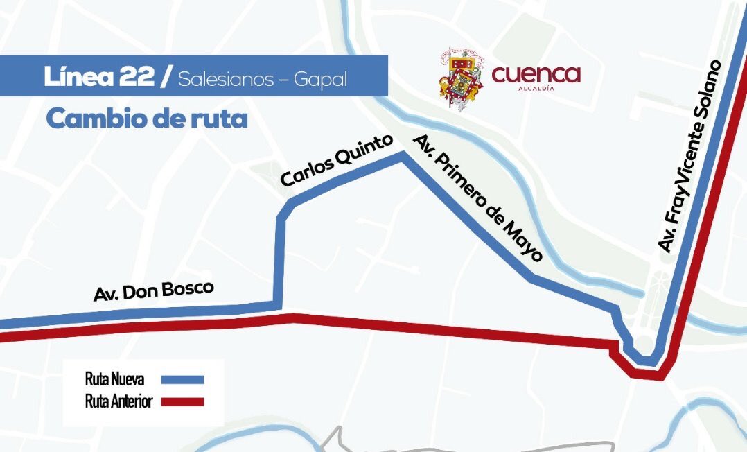 ctccuenca's tweet photo. Buenos días informamos que desde hoy hay cambios en las rutas de los buses de las líneas 100 y 22. @complicefm @lantonioaraneda @jantoniobarreto https://t.co/8DePyTEajo