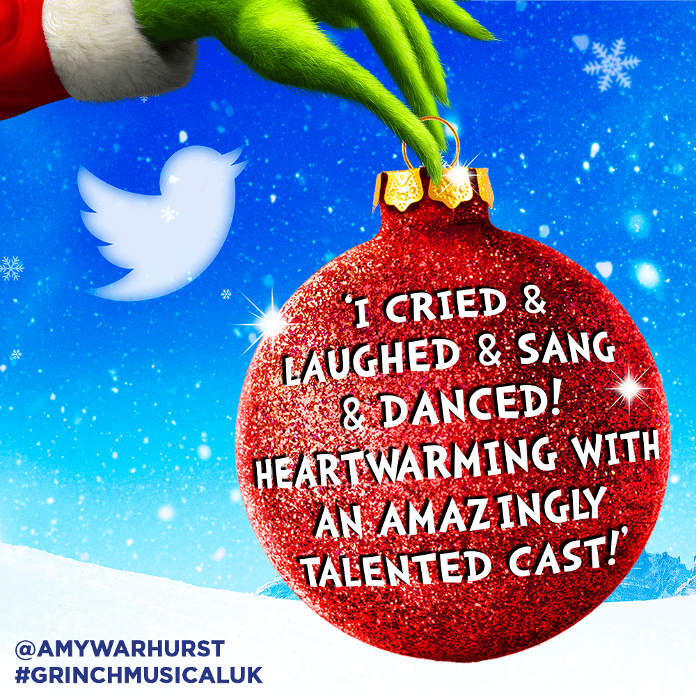 Keep the festivities going through the week 🎁 Only 3 more days left to catch #GrinchMusicalUK! 💚