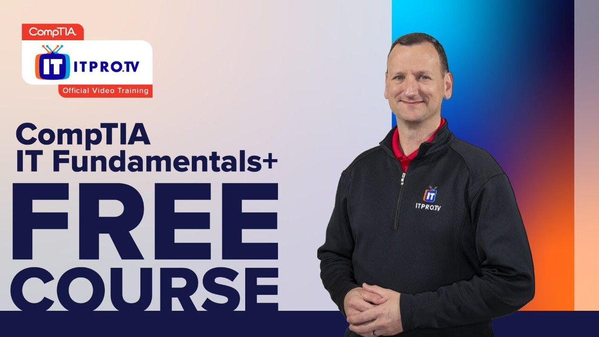 aci_learning's tweet photo. Learn CompTIA IT Fundamentals+ for free with ITProTV. The entire course is available on YouTube. Start learning today. https://t.co/dCrMTqI97m https://t.co/DX8kO8SBeB