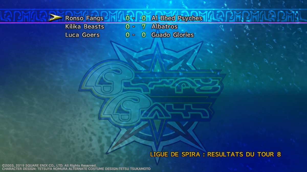 ChokoMuko's tweet photo. Vu les résultats de ce tour, on se croirais en Ligue 1 Conforama #FFX2HD #Blitzball #NintendoSwitch https://t.co/WoSCYzkIQu