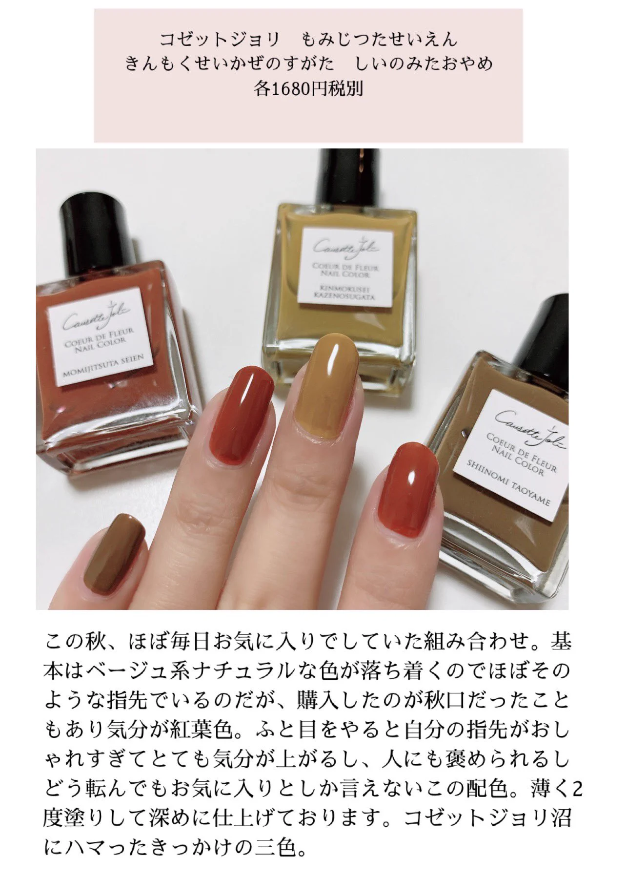 2019年のお気に入りのネイルカラー紹介！！くすみの落ち着いたカラーが素敵！！