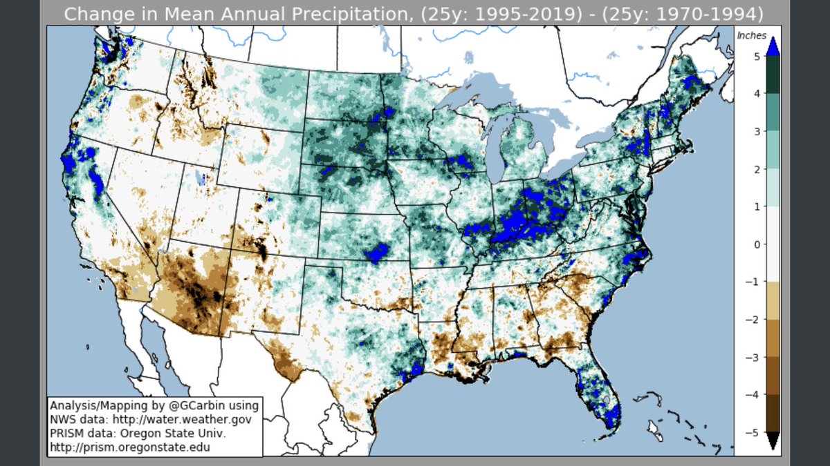 WardWeathermod's tweet photo. Comparing precip from pre weather mod to now.  Looks like ward and mountrail counties have seen a smaller increase in rainfall than those around them.  All eastern Montana increased 2” until you get right to ND border then it’s only 1”.  NDCMP is making us lose precip people!!! https://t.co/09EtNuQO8n
