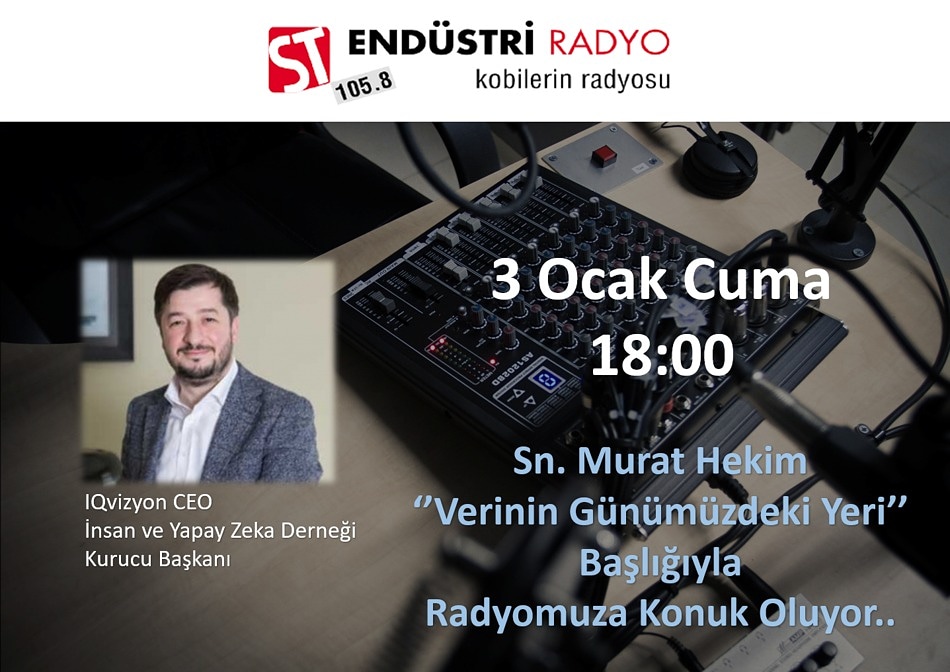 CEO'muz Sn. Murat Hekim ST Endüstri Radyoya konuk oluyor..
.
.
#iqvizyon #mreiiot #akıllıfabrika #stendüstriradyo #veri #veribilimi #endüstri40 #dijitaldönüşüm #insanveyapayzeka #HYD