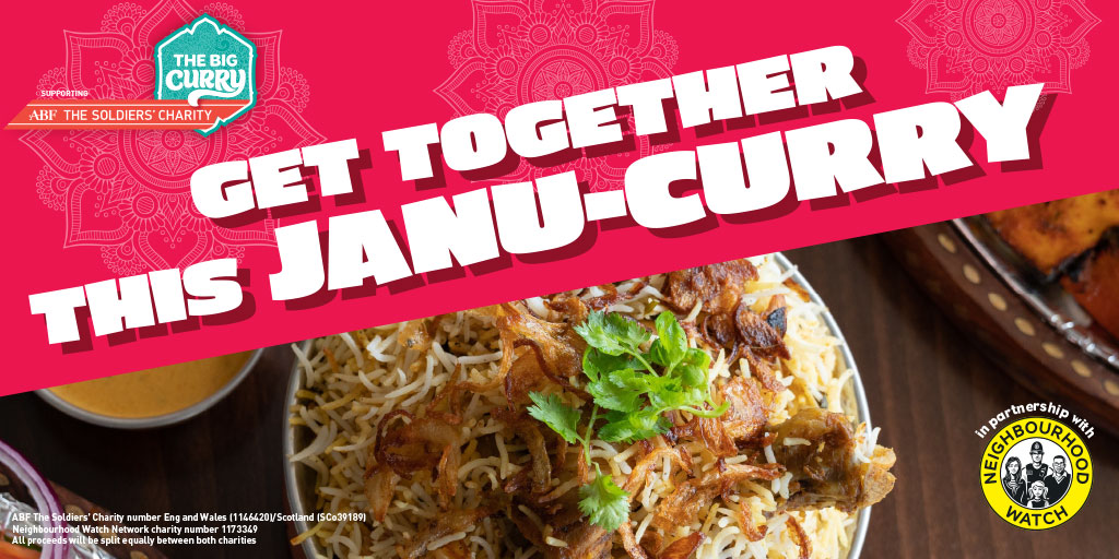 The Big Curry (@bigcurrytsc) on Twitter photo Put on a dinner with a difference with friends and neighbours this January and help raise important funds for the Army family and your local community. Beat the winter cold with a hearty curry get together.
Register at âĄïž soldierscharity.org/big-curry/get-âŠ
#ForSoldiersForLife | <a href="/N_Watch/">Neighbourhood Watch</a> Put on a dinner with a difference with friends and neighbours this January and help raise important funds for the Army family and your local community. Beat the winter cold with a hearty curry get together.
Register at âĄïž soldierscharity.org/big-curry/get-âŠ
#ForSoldiersForLife | <a href="/N_Watch/">Neighbourhood Watch</a>