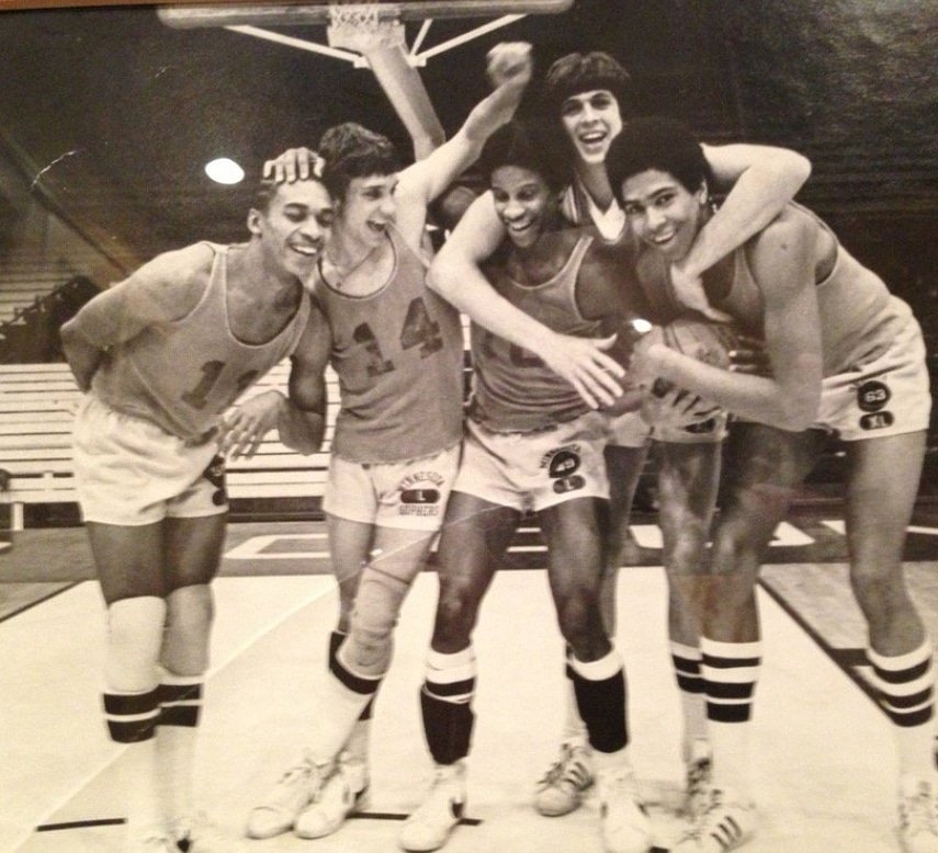 University of Minnesota stars Osborne Lockhart, Flip Saunders, Ray  Williams, Kevin McHale & Mychal Thompson. (1977) - Follow @Lines_Sports…
