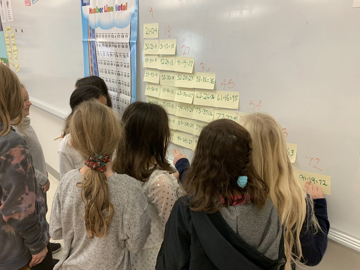 2nd grade mathematicians 🤔discover a very curious pattern in subtraction ✏️problems ... it’s all about the 9s!!! 🥳<a href="/CSWestonma/">Country School</a>
