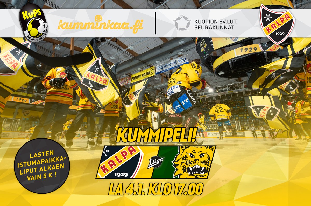 KalPa_Hockey's tweet photo. Kummin kanssa peliin lauantaina! ✌️
✅ Lasten istumapaikat alkaen 5 €
✅ Kumminkaa-luistelukisa
✅ B-tasanteella paikalla KalPa- ja @KuPS1923 -pelaajia sekä Ruusteri
.. ja paljon muuta! 😎
Lisätiedot ➡️ https://t.co/8d7BY3VtXX
#KalPa #Liiga #KuPS #Kummipeli https://t.co/92s4qifxvy