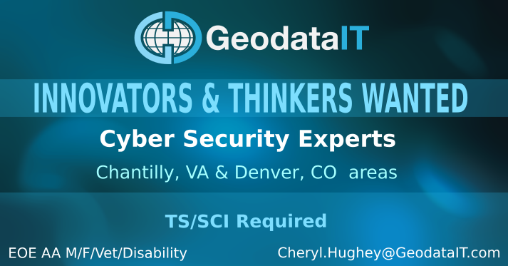 GeodataIT's tweet photo. Where do you want to be in 2020? Get the career you deserve.

#winningteam #cyber #nationalsecurity https://t.co/wmmdrOZw1O