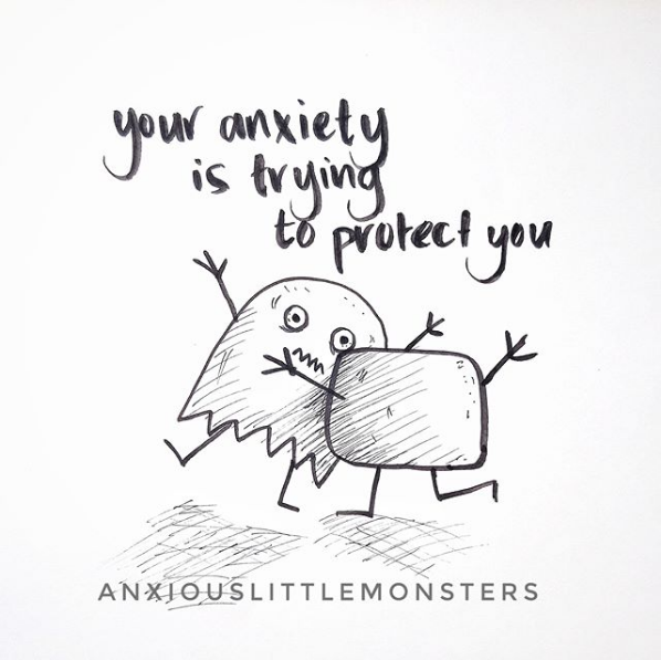 AnxLilMonsters's tweet photo. 13. Hot take but your anxiety isn't your enemy. It's actually trying to protect you, it's just that its tactics are about 7000 years out of date. https://t.co/mUqO4aZsHo https://t.co/yHCMvpwGTY