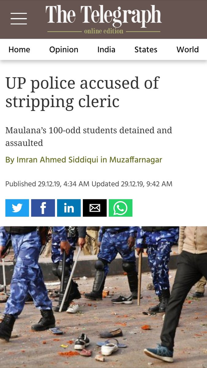ErShadabkhan847's tweet photo. These are serious charges..

A 66 year old Maulana Asad Raza Hussaini who is bedridden because of the humiliation &amp; torture of UP Police told that the Police stripped and assaulted 100 odd students of Saadat Hostel-cum-orphanage, Muzaffarnagar.
#ShameOnUPPolice
#YogiKaGundaRaj https://t.co/hbFOW1njW5
