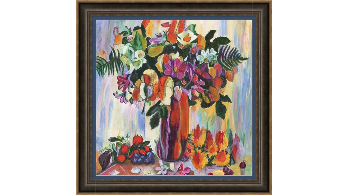 JSEllingtonArt's tweet photo. "Fruits And Flowers" by J S Ellington. Framed and ready to hang. 
https://t.co/k2ZNBBoXX0
#fineartprint #abstractstilllife #colorfulartwork #squareartwork #staging #homedecor #floralart #floral #fruits #bouquet #framedart #readytohang #contemporaryart #contemporarypainting https://t.co/vaRDTnYjd6