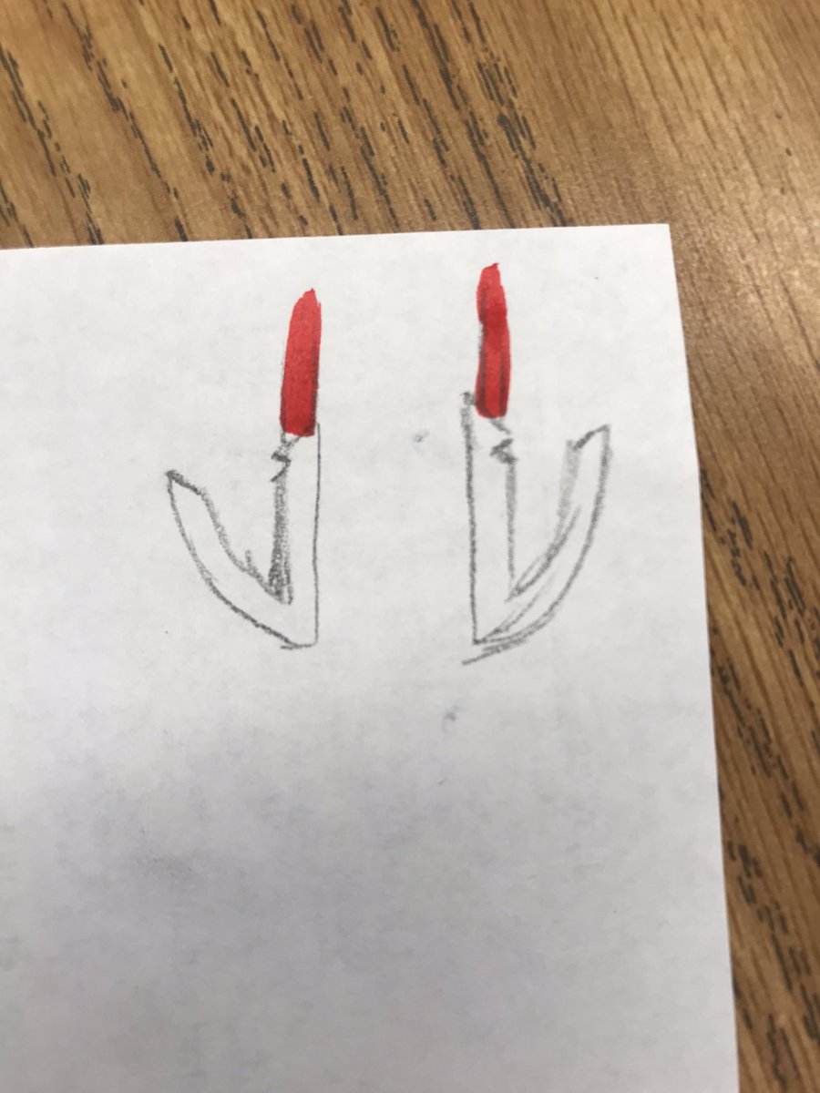 terrorofren's tweet image. / redesigned asu’s lightsaber bc my brain said no ma’am we don’t know what it was 

he’s a melodramatic bitch so of course his lightsaber splits into 2. they’re both full size i’m just fuckin lazy